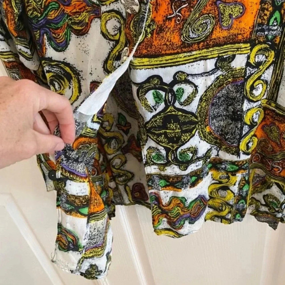 Platinum By Dorothy Schoelen Vintage 80s Button Down Top - Picture 5 of 8